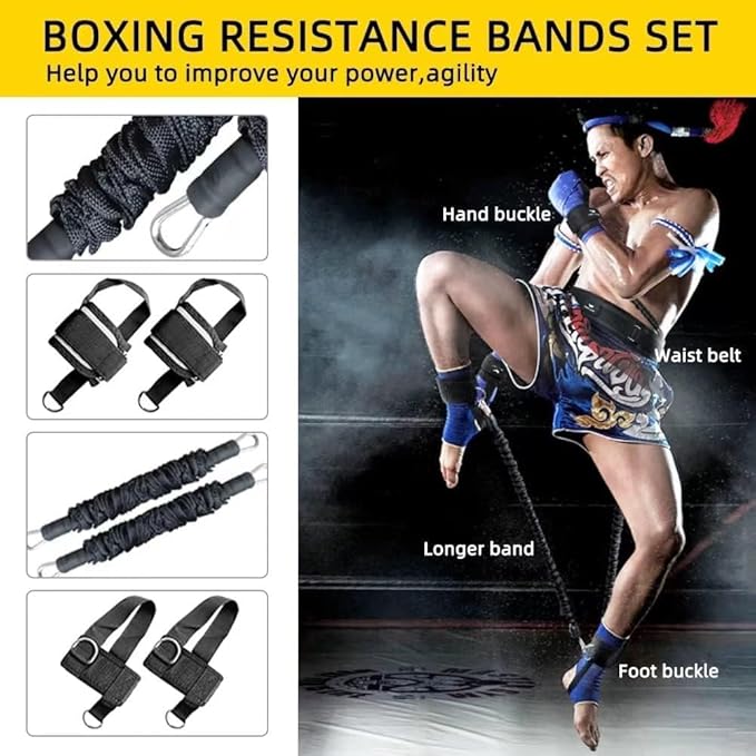 Boxing Resistance Bands, Leg Strength and Agility Speed Trainer for Men and Women Exercise Power
