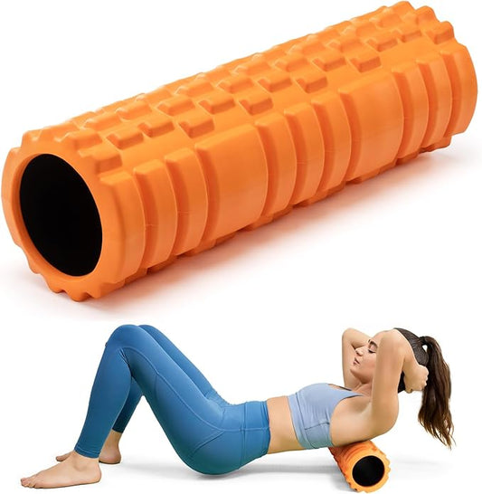 Foam Roller High Density Foam Roller Set for Deep Tissue Muscle Massage, 18" Trigger Point Fitness