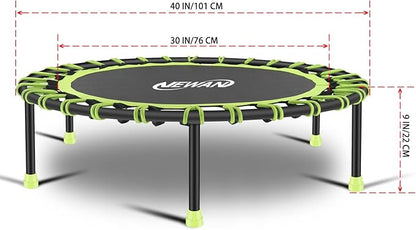Newan 40"-48" Silent Mini Trampoline Fitness Trampoline Bungee Rebounder Jumping Cardio Trainer