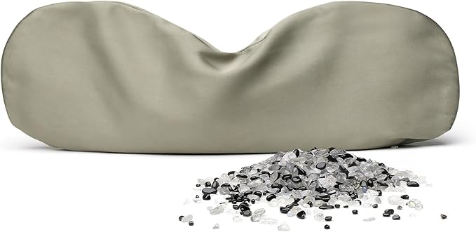 Weighted Eye Pillow for Relaxation, Sleeping, Yoga, SPA and Travelling, 100% Natural Crystals Mixed