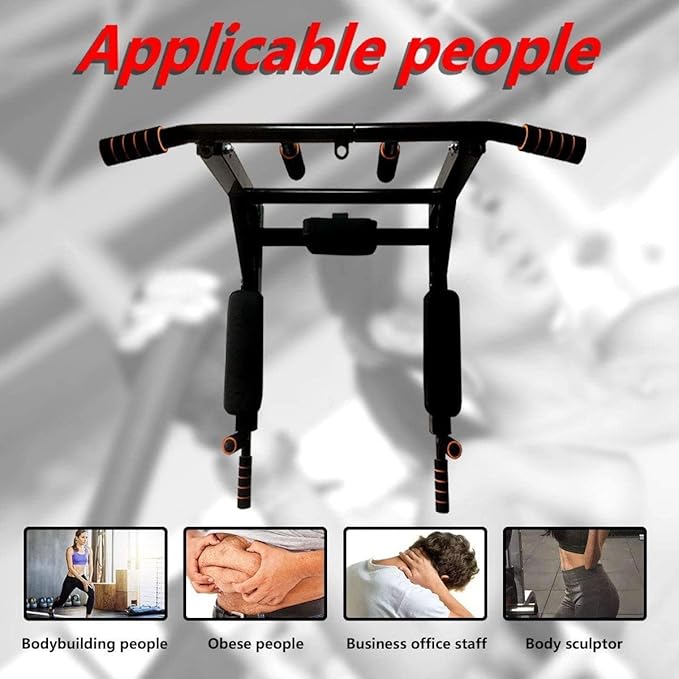 BDL Wall Mounted Pull Up Bar Chin Up bar Multifunctional Dip Station for Indoor Home Gym Workout