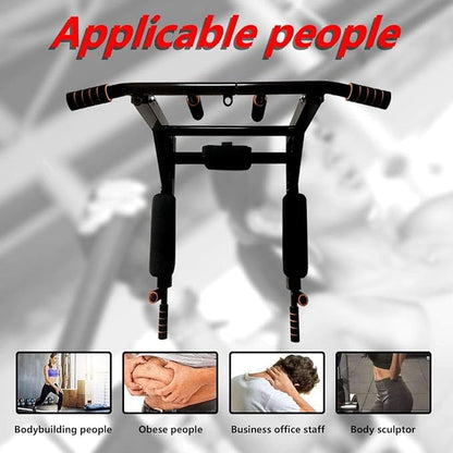 BDL Wall Mounted Pull Up Bar Chin Up bar Multifunctional Dip Station for Indoor Home Gym Workout