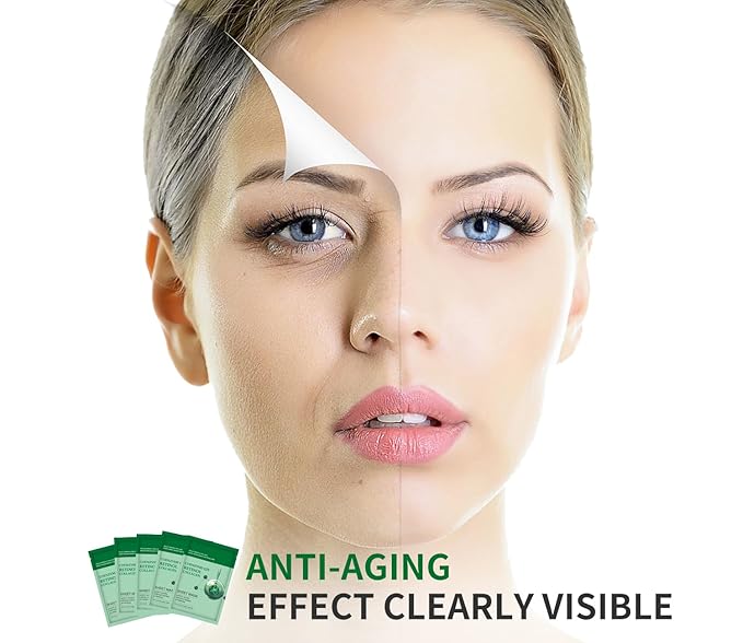 Pack of 10 Collagen Face Mask, Face Masks Skincare with Coenzyme Q10 Retinol Anti Aging Facial