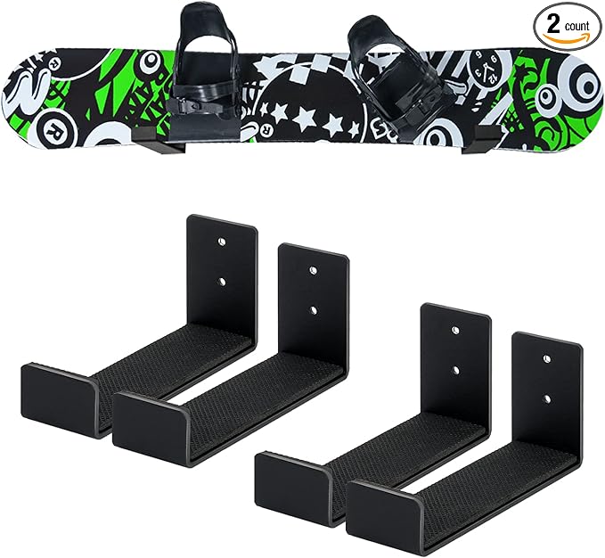 Poskad Snowboard Wall Rack,Ski Wall Mount Display, Home and Garage Snowboard Storage,Solid Aluminum