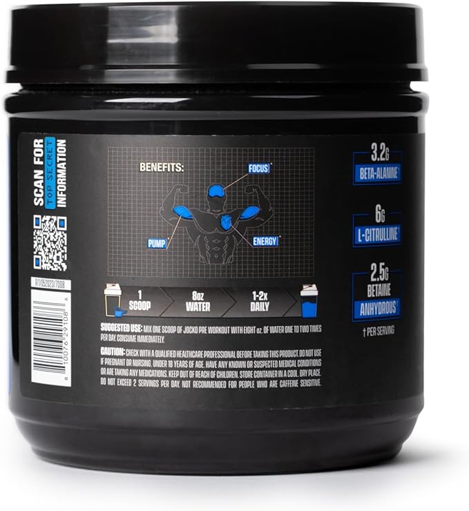 Jocko Fuel Ultimate Pre Workout Powder - Pre-Workout Energy Powder Drink for Men & Women - High