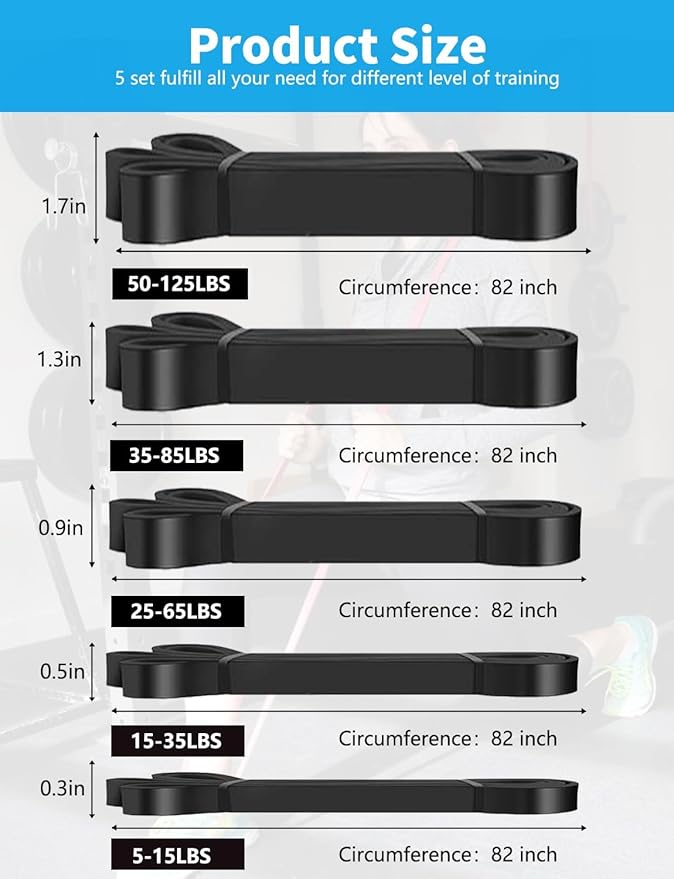 Pull Up Bands, Resistance Bands, Pull Up Assistance Bands Set for Men & Women, Exercise Workout