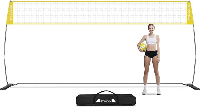 BAGAIL Volleyball Net, 12ft/20ft Portable Volleyball Net for Backyard - Adjustable Height