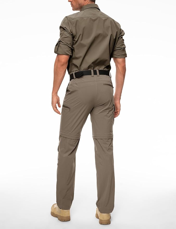 Wespornow Men's-Convertible-Hiking-Pants Quick Dry Lightweight Zip Off Breathable Cargo Pants for