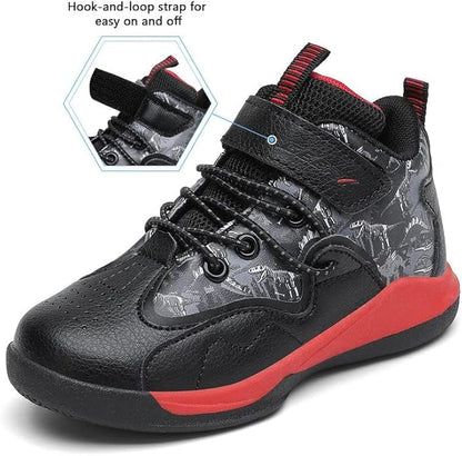 GEERX Dino Kids Boys Basketball Shoes Non Slip High Top Ankle Protection Sport Athletic Boy Sneakers