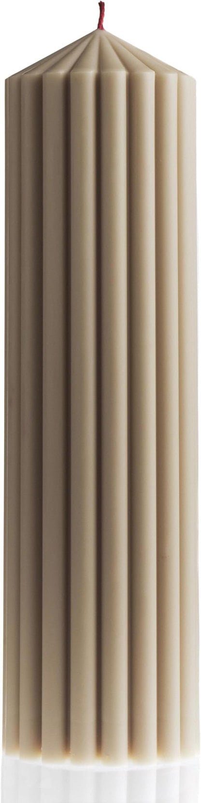 LAWA Ribbed Peak Pillar Candle - Large Beautiful Handmade Pillar Scented Soy Wax Candle Elegant