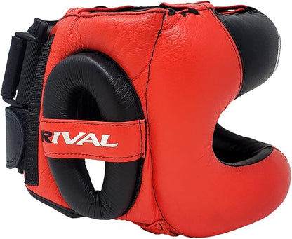 RIVAL Boxing RHGFS3 Face-Saver Sparring Headgear - Wide Eye Opening, Premium Leather, and
