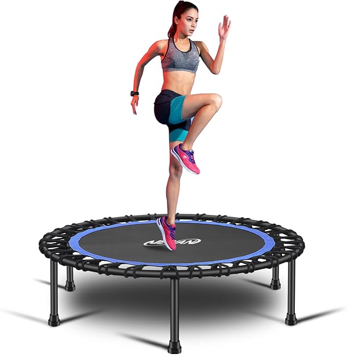 Newan 40"-48" Silent Mini Trampoline Fitness Trampoline Bungee Rebounder Jumping Cardio Trainer