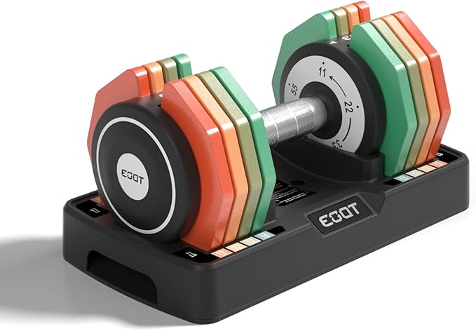 Adjustable Dumbbells Set/Single, 12.5LB/22.5LB/55LB 5 in 1 Free Adjustable Dumbbell Set with