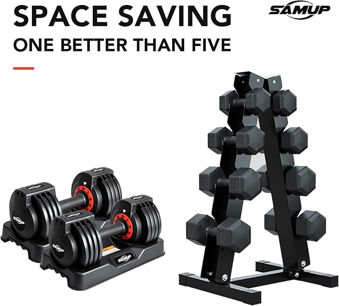25/55 lbs Pair Adjustable Dumbbells Set, Adjustable Weights Dumbbells Set for Men and Women with