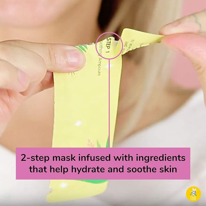 FACETORY K Beauty Face Mask Skin Care - Glow Baby Glow 2-Step Sheet Mask with Niacinamide & Aloe +