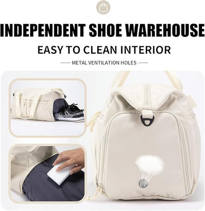 Weekender Duffel Bag with Shoe Compartment And Wet Pocket-Luggage Everyday Overnight Bag for Men