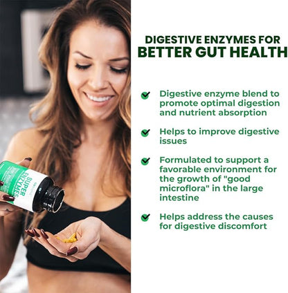 GoBiotix Digestive Enzymes Supplement with Prebiotics and Probiotics for Women and Men - Gut