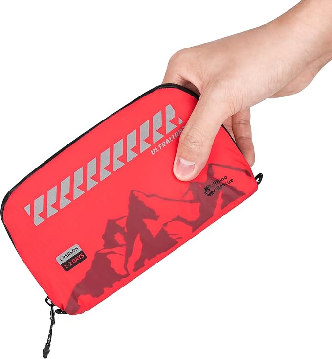 RHINO RESCUE Small First Aid Kit Ultralight Water-Resistent Medical Kit for Hiking, Backpacking
