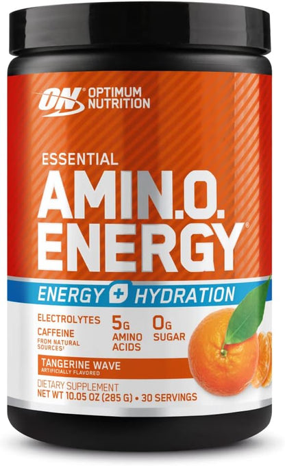 Optimum Nutrition Amino Energy Powder Plus Hydration, with BCAA, Electrolytes, and Caffeine