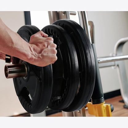 RitFit Olympic Rubber Grip Plates for Barbell, 2-Inch Weight Plates for Weightlifting and Strength