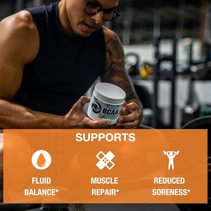 Honey Badger BCAA + EAA Amino Acids Powder, BCAAs + L-Glutamine, Keto, Vegan, Sugar Free for Men &
