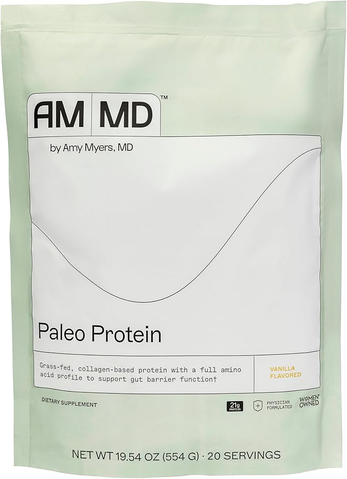 Amy Myers MD Paleo Protein Powder - with Collagen Peptides for Gut Health - Supports Hair, Skin &