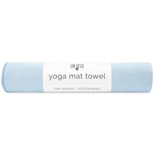 S&T INC. Aura Microfiber Yoga Mat Towel, 26.5" x 72", Blue