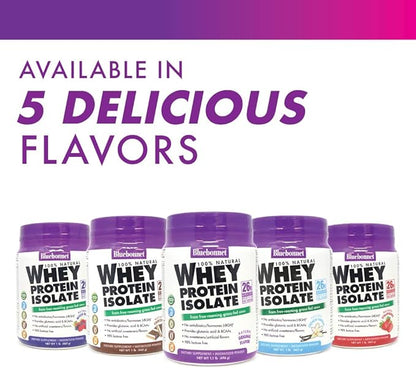 Bluebonnet Grass Fed Whey Protein Isolate 26 g Energy & Workout Recovery BCAA Amino Acids