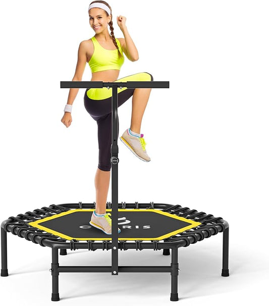 CLORIS 45'' Rebounder Trampoline for Adults - Max Load 450lbs, Mini Trampoline with Adjustable Foam