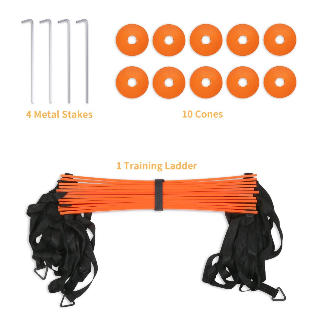 YISSVIC Agility Ladder and Cones 20 Feet 12 Adjustable Rungs