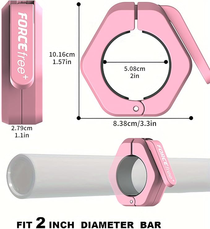 Barbell Clips (Pair), Barbell Clamps, Quick Release Olympic Barbell Clamps with Anti Slip TPR Grip