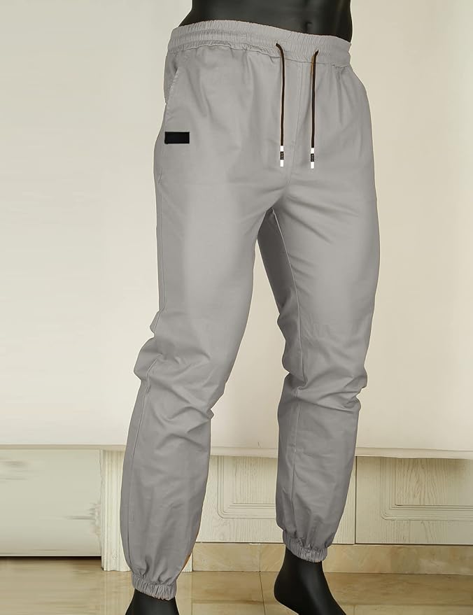 Men Joggers Chino Cargo Pants Hiking Outdoor Recreation Pants Twill Fitness Track Jogging Pants