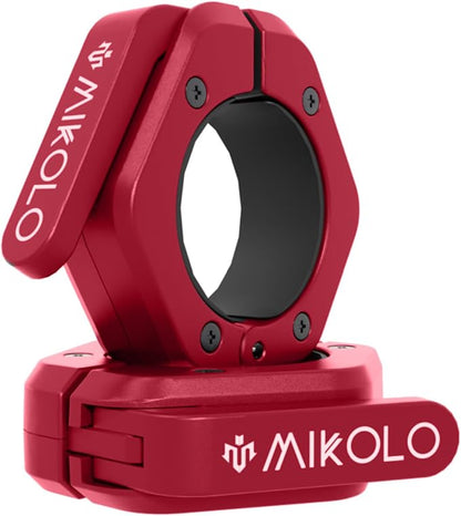 Mikolo Barbell Clamps,2-Inch Olympic Barbell Clips with Anti-Slip TPR Lining and Quick Release for