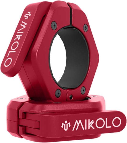 Mikolo Barbell Clamps,2-Inch Olympic Barbell Clips with Anti-Slip TPR Lining and Quick Release for