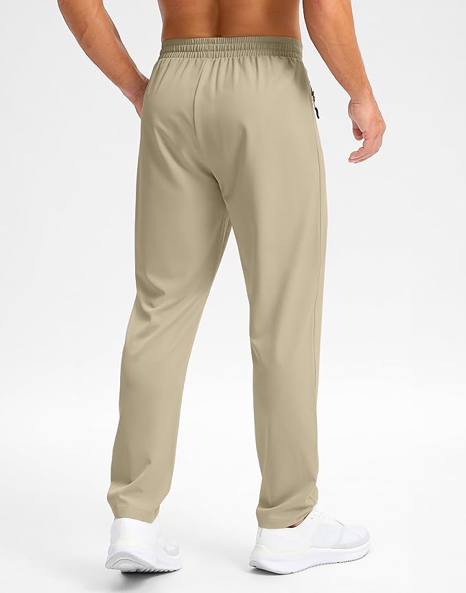 Pudolla Men's Lightweight Hiking Pants Quick-Dry Outdoor Sweatpants with Zipper Pockets for Casual