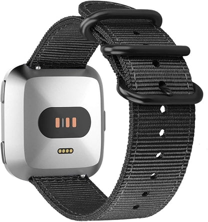 FINTIE Bands Compatible with Fitbit Versa 2/1 / Lite Edition, Soft Nylon Replacement Strap