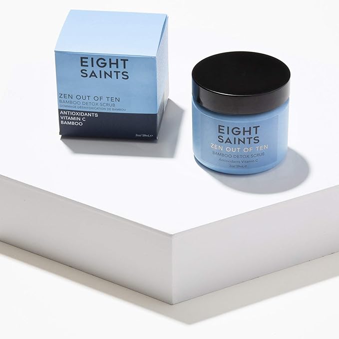 Eight Saints Zen Out Of Ten Bamboo Detox Face Scrub Exfoliator, Natural and Organic Daily
