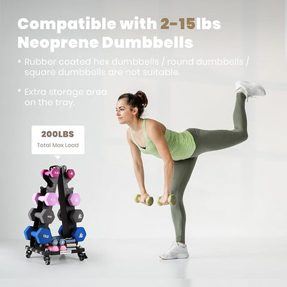 LIONSCOOL Premium Solid Steel Dumbbell Rack Stand Only, A-Frame Portable Weight Storage Organizer
