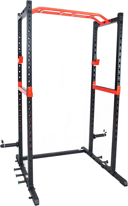 Sunny Health & Fitness Power Zone Strength Rack Power Cage - 1000 LB Weight Capacity, Spotter Bar