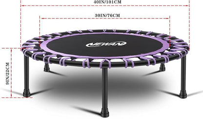 Newan 40"-48" Silent Mini Trampoline Fitness Trampoline Bungee Rebounder Jumping Cardio Trainer