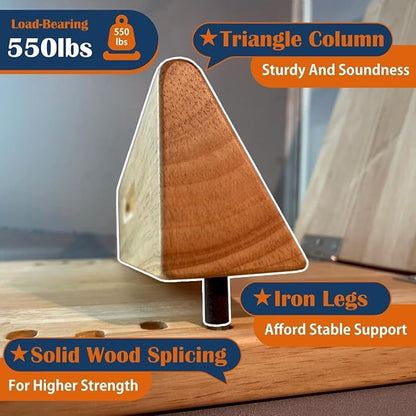 KIJO Studio Professional Wooden Calf Stretcher Slant Board 500 lbs Weight Capacity 16-Angle