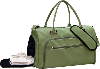 woogwin Gym Bag for Men & Women with Shoes & Wet Compartment Waterproof Duffle Bag for Travel
