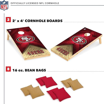 NFL Football 2' x 4' Regulation Size Solid Wood Cornhole Set with Direct Print HD Team Graphics