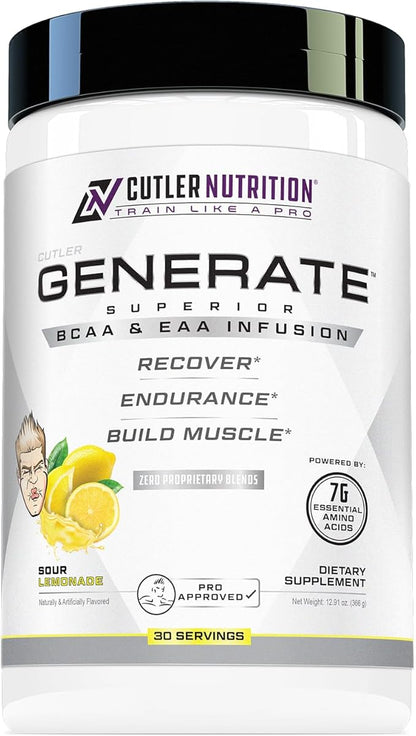 Cutler Nutrition Generate EAA and BCAA Powder: Best Branched Chain Amino Acids Supplement with