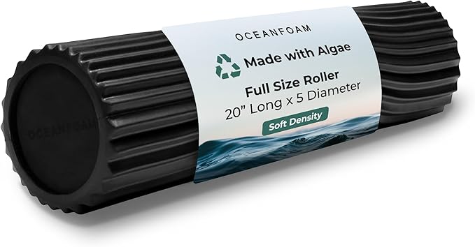 Oceanfoam Soft Tidal Roller (Black) - Low Density Foam Roller for Physical Therapy, Back Pain