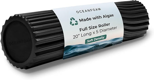 Oceanfoam Soft Tidal Roller (Black) - Low Density Foam Roller for Physical Therapy, Back Pain