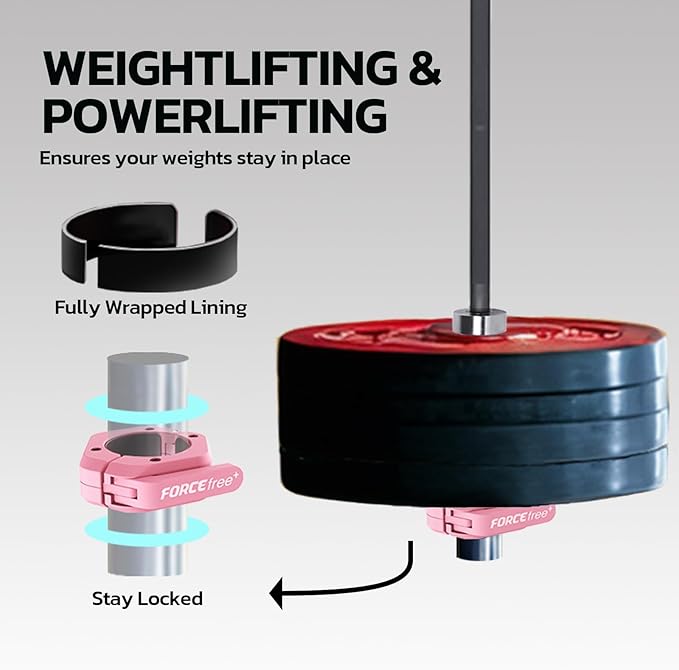 Barbell Clips (Pair), Barbell Clamps, Quick Release Olympic Barbell Clamps with Anti Slip TPR Grip
