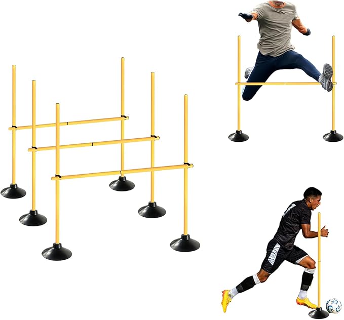 TNZMART 4.9 FT Agility Poles Adjustable Hurdles for Soccer Football Speed Training Equipment Track