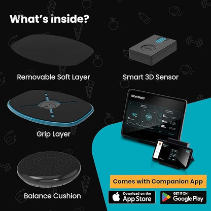 GoBalance Board - App-Enabled Balance Board. Smart Bluetooth Sensor, 12 FREE Interactive Games