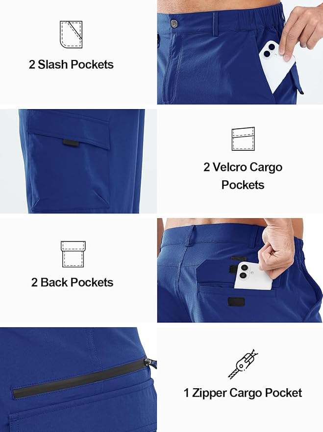 NORTHYARD Men's Cargo Hiking Shorts 9" Lightweight Outdoor Tactical Work Camping Sport Golf Casual